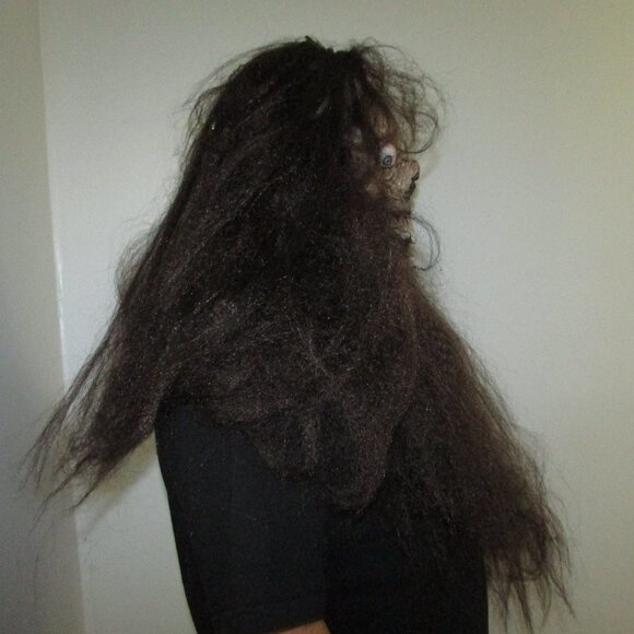 Scary Caveman Zombie Long Haired Halloween Mask - Picture 4 of 6